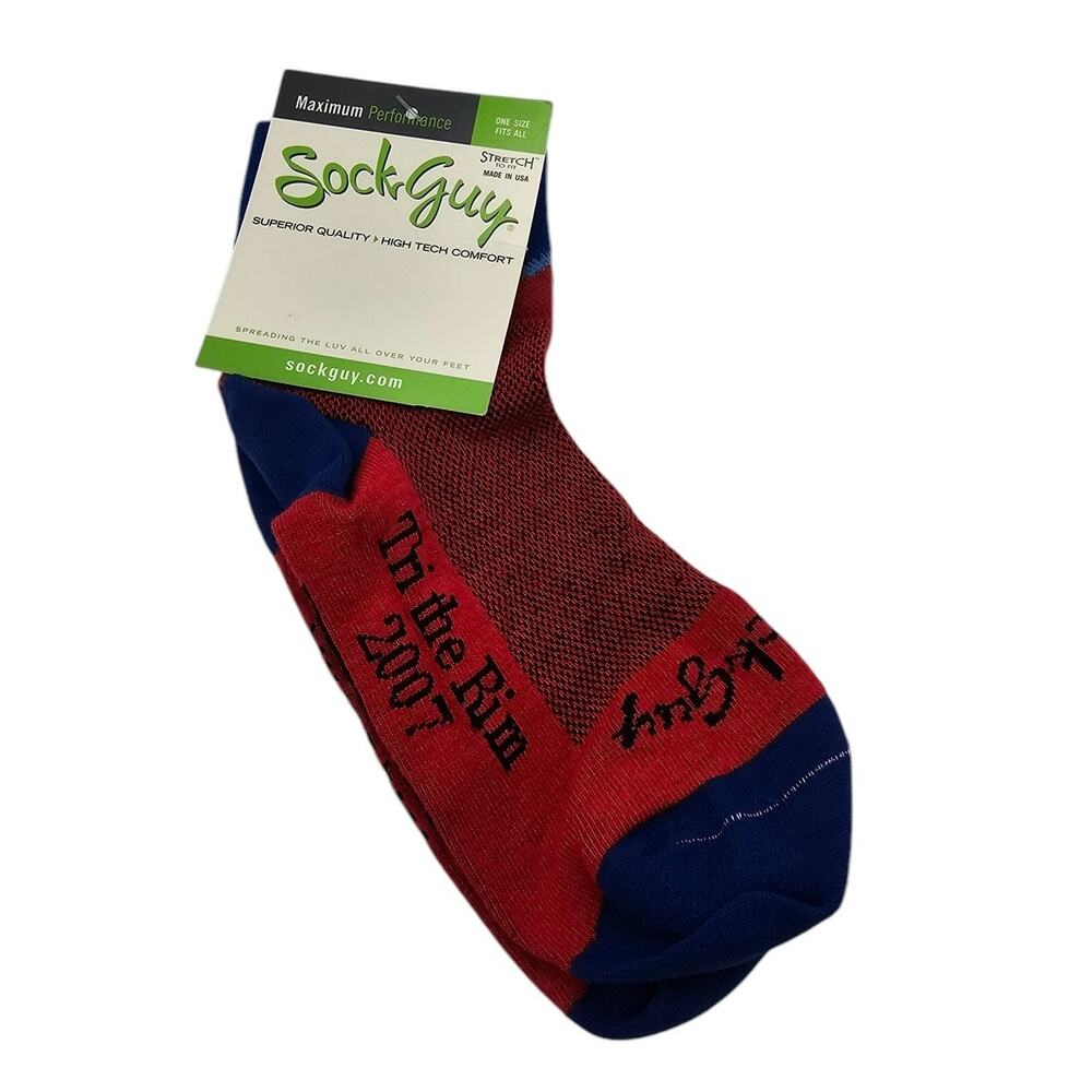 Sock Guy One Size Ankle Socks Red Blue Ninis Taqueria NEW
